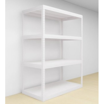 Heavy Duty 4-Tier Boltless Adjustable Metal Storage Shelving Unit, Extra Wide Modern Utility Shelf Rack (60"H x 36"W x 12"D) - White