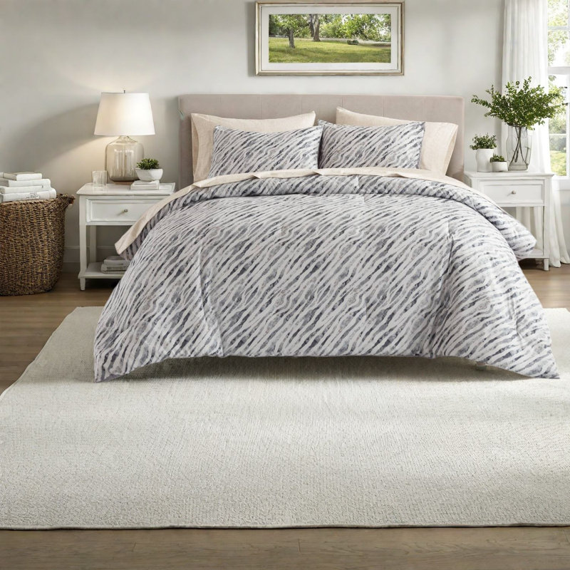 Ensemble de literie, ensemble de draps simple en polyester TG, gris moderne
