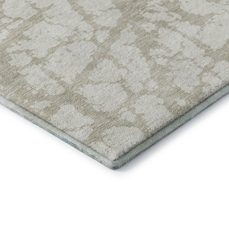 Premium Machine Washable Prisco Ivory Rug, Round 8'