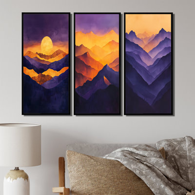 Lavande, pics au crépuscule I - Collection d'art mural paysage de montagnes