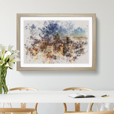 Atlanta Georgia Skyline Watercolour - Picture Frame Graphic Art