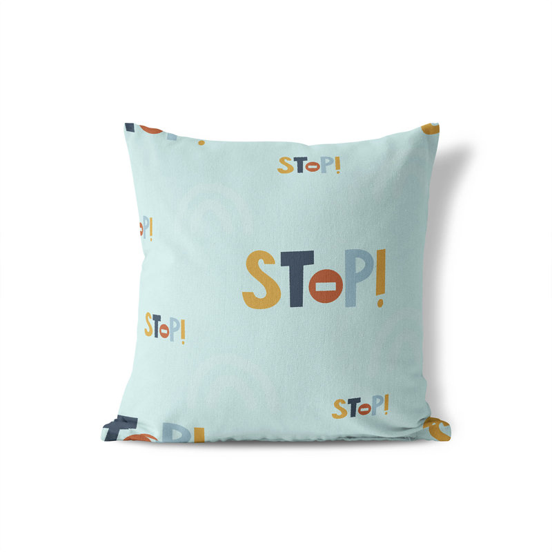 Coussin Stop, H 18 po x l 18 po, Bleu clair
