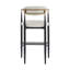Tabourets de bar à hauteur de comptoir - Simple simili cuir beige et structure en fer robuste deux-863564205
