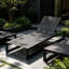 Chaise longue d'extérieur à 5 positions, noire et grise, piscine / bord de mer / patio, confortable et facile à nettoyer,-1189509203
