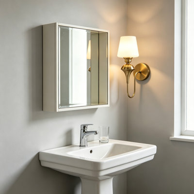 Éclairage pour meuble-lavabo de salle de bain moderne rustique 1 lumière avec abat-jour en verre, applique murale dorée pour la toilette, couloir, escalier, salle de bain