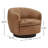 Marcy Genuine Leather Swivel Barrel Chair