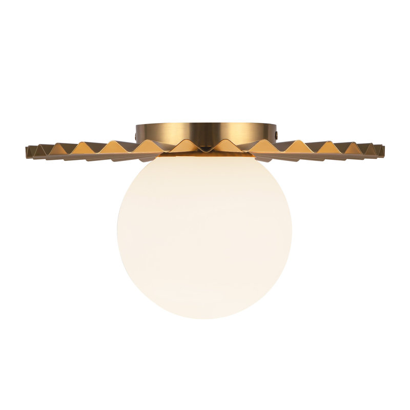 Plafonnier encastré 1 lumière Laki, Or brossé, H 6,63 po x l 11,88 po x P 11,88 po