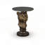 Table d'appoint à tête de léopard avec texture réaliste et plateau en faux marbre, parfait pour les intérieurs audacieux et élégants