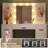 Makeup Vanity With Led Lighted Mirror And Built-In Power Supply-11717336