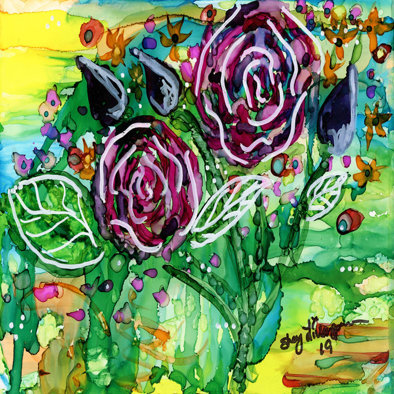Ensemble de housse de couette pour grand lit DiaNoche par Shay Livenspargar - Bouquet de roses
