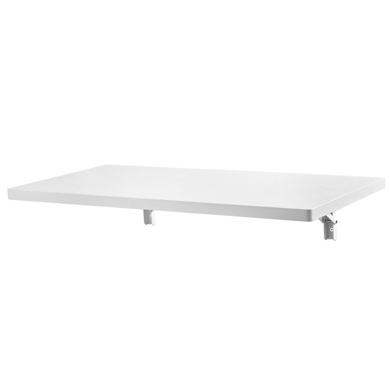White Wall Mounted Folding 47.2 x 19.7 inches Wall Mount Floating Desk with Iron Bracket