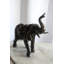 Sculpture trépied africain en aluminium fabriqué à la main 24 po x 12 po x H 21 po