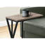 Table de chambre à coucher - Fabrication en stratifié taupe et base en métal
