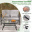 Outdoor Loveseat Chair Set With Coffee Table And Seat Back Cushions