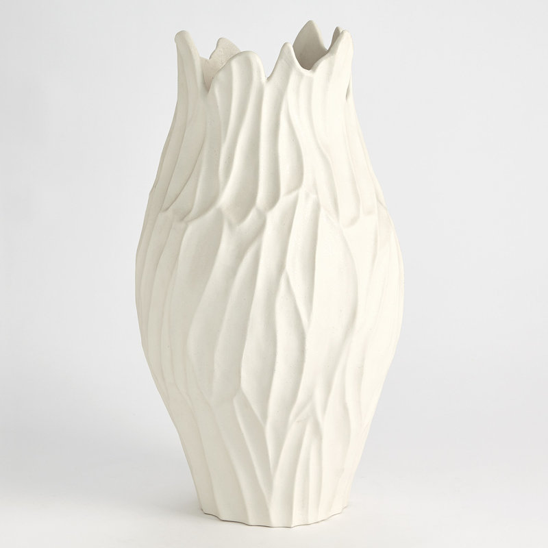Bloom Vase Round-Matte White, 24.25" H x 14.5" W x 14.5" D