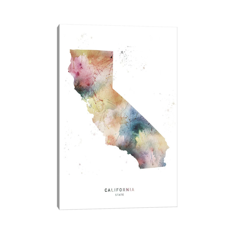 California State - Wrapped Canvas Painting, 30.48cm H x 20.32cm W x 1.91cm D