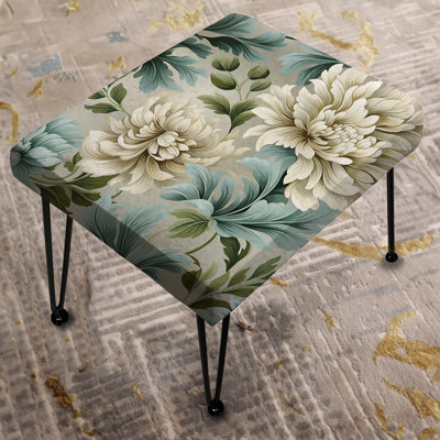 Petal Symphony Green Damask Harmony - Damask Rectangle Ottoman
