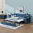 Full Size Daybed With Removable Desk, Storage Drawers And Hydraulic Side Table-110935674-110935673
