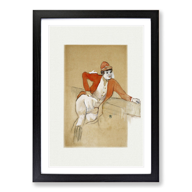 La Macarona by Henri de Toulouse-Lautrec - Picture Frame Painting, 65cm H x 48cm W x 2cm D, Black Framed