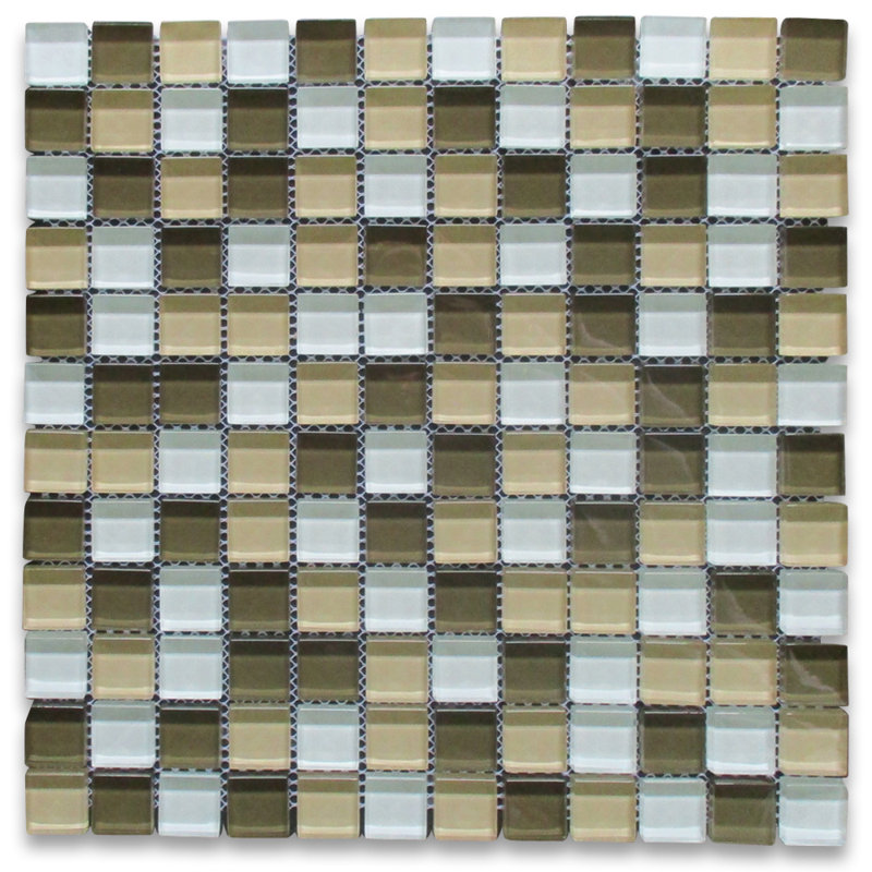 Carreau de mosaïque 12 po x 12 po, Vert / beige