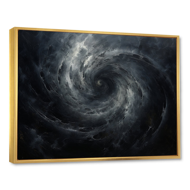 «Black Hole Quiet Quasar - Abstract Spirals», art mural sur toile_106164, H 34 po x l 44 po x P 1,5 po, Cadre flottant doré