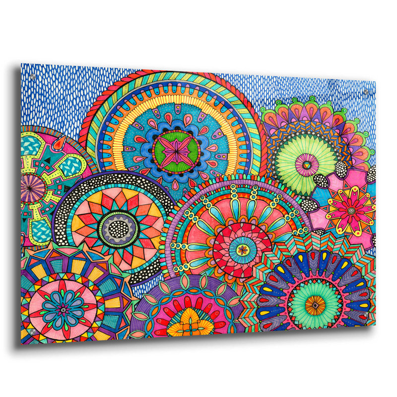 Mandala parade sur plastique / acrylique par Hello Angel Print, H 24 po x l 36 po x P 0,2 po