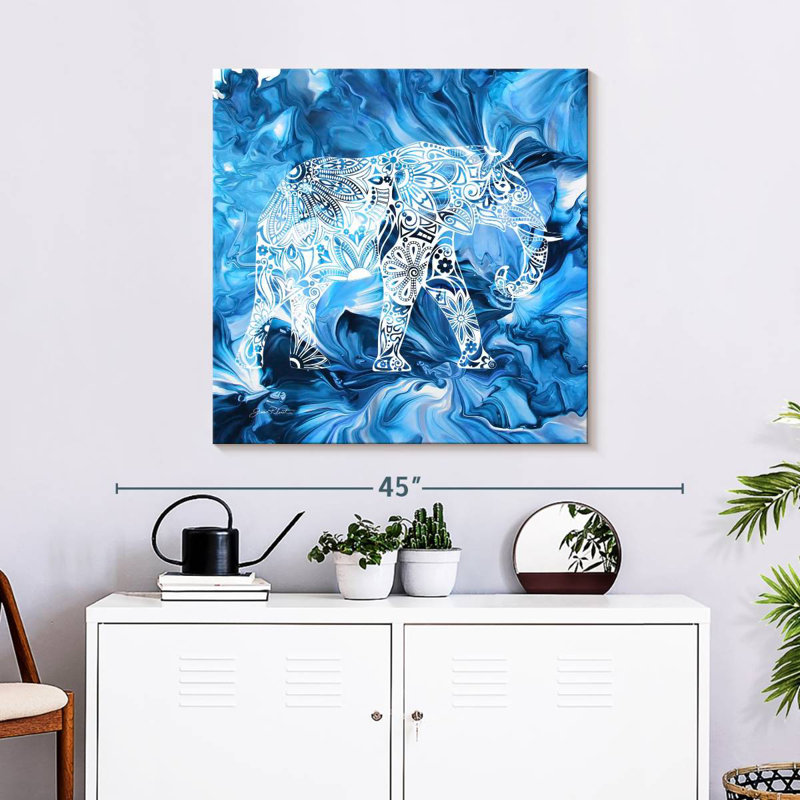 Brampt Vibrant Abstract Elephant, 30" H x 30" W