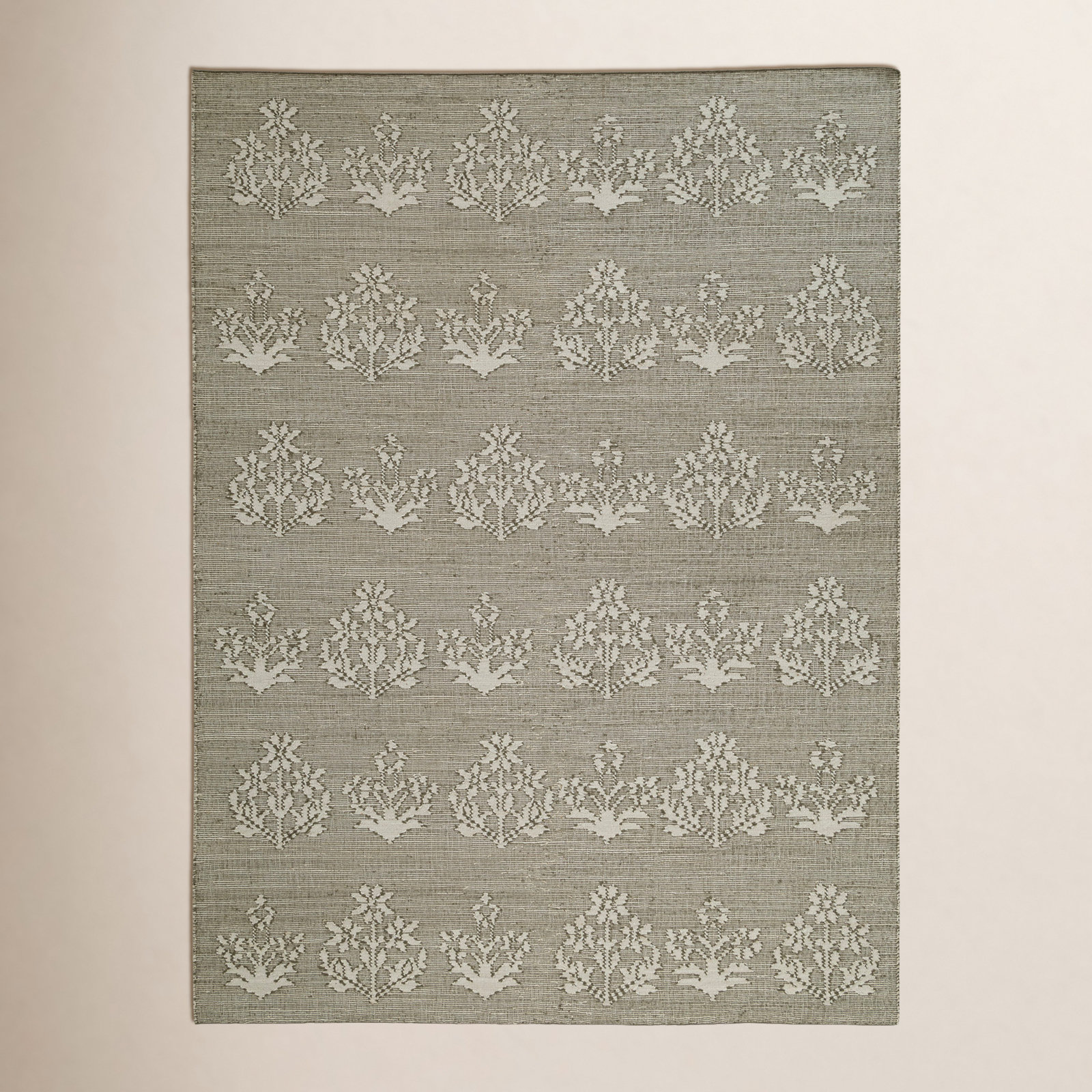 Heidi Botanical Flatweave Jute Rug, Green, 8'9x11'9