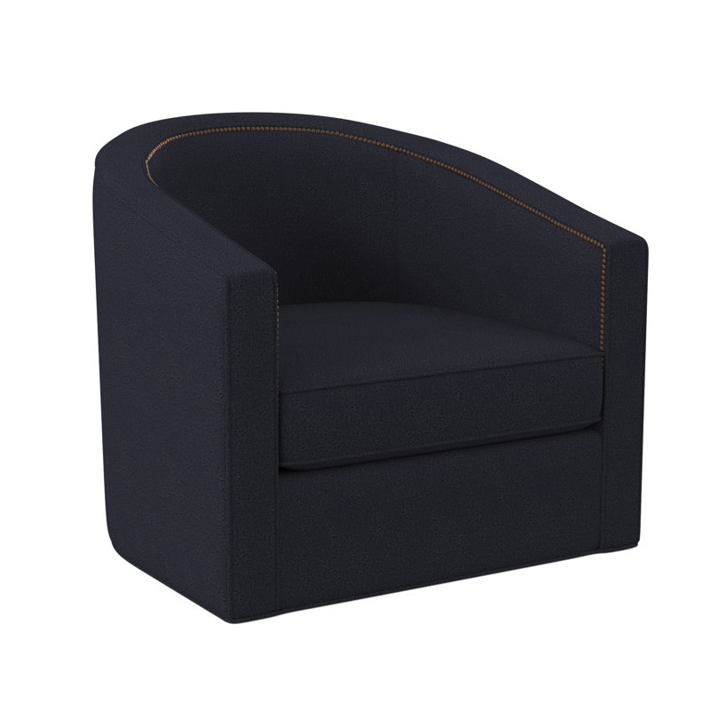 Fauteuil demi-tonneau de 34 po Ambre, Marine de Venise, Laiton délavé petit