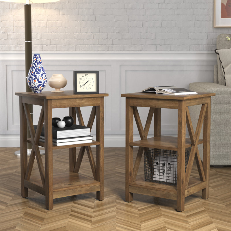 Nora End Table with Storage, Brown
