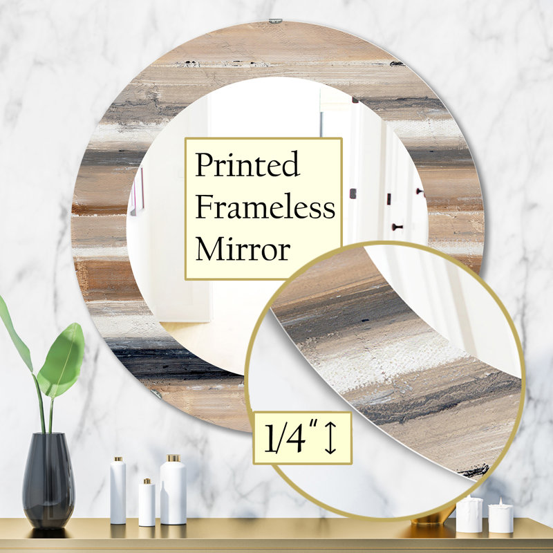 Miroir mural Mid-Century géométrique Natural Balance III, H 31,5 po x l po