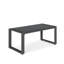 Table basse d'extérieur toutes saisons 44 po x 22 po en aluminium gris avec plateau en verre trempé | Idée de cadeau
