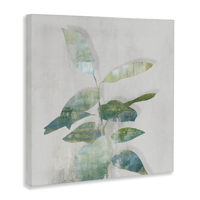 Toile Minimal Bloom Leaves, design par Alex Black, H 17 po x l 17 po