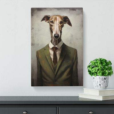 Greyhound In A Suit Painting No.2 - No Frame Print