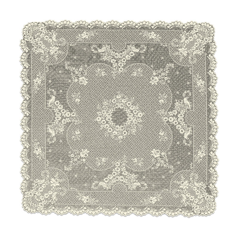 Cornelia Floral Square Tablecloth, Ecru