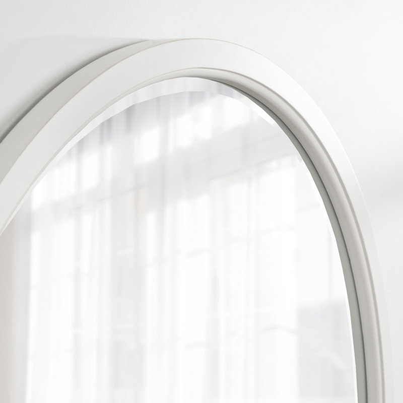 Miroir décoratif biseauté Hogan, 32 po x 32 po, Blanc
