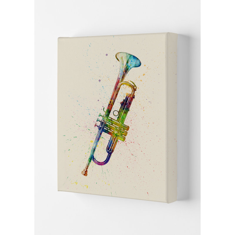 Trumpet by Michael Tompsett - Print, 42cm H x 29.7cm W x 4cm D, Wrapped Canvas