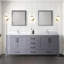 Meuble-lavabo double avec plateau en marbre de culture