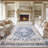 Medallion Non Slip Washable Area Rug(Blue)-1738804086