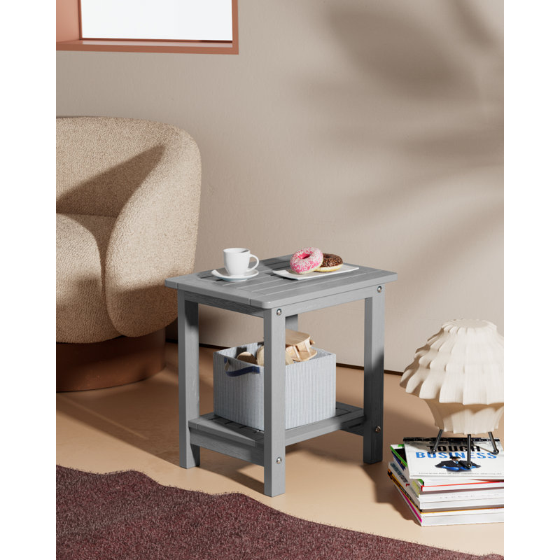 Table d'appoint d'extérieur 16,25 po x l 12,59 po Rosibel, Gris