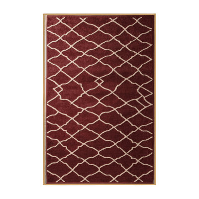 Tapis brun treillis lavable à la machine