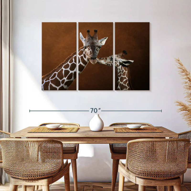 «Brampt Giraffe Kissing Mom», H 24 po x l 38 po