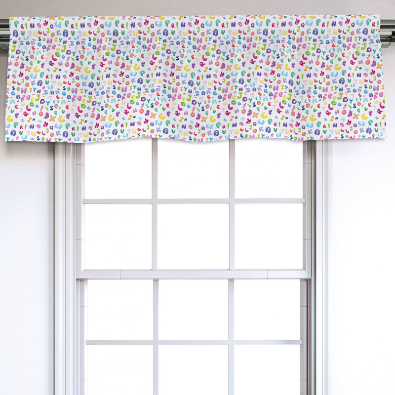 Sateen Geometric Ruffled Window Valance