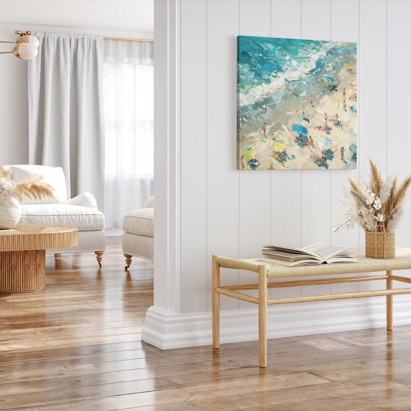 «Coastal Harmony on Canvas» par Azure Artisanal Studio, reproduction, Toile tendue, H 16 po x l 16 po x P 1,25 po