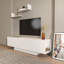 Meuble télé blanc moderne avec tablettes murales (2 pièces), 59,1 po x 15,7 po x 12,4 po | 100% panneau de particules enduit de mélamine, épaisseur: 0,7 pouce | Comprend de nombreuses tablettes, une conception murale, une solution de rangement élégante et fonctionnelle