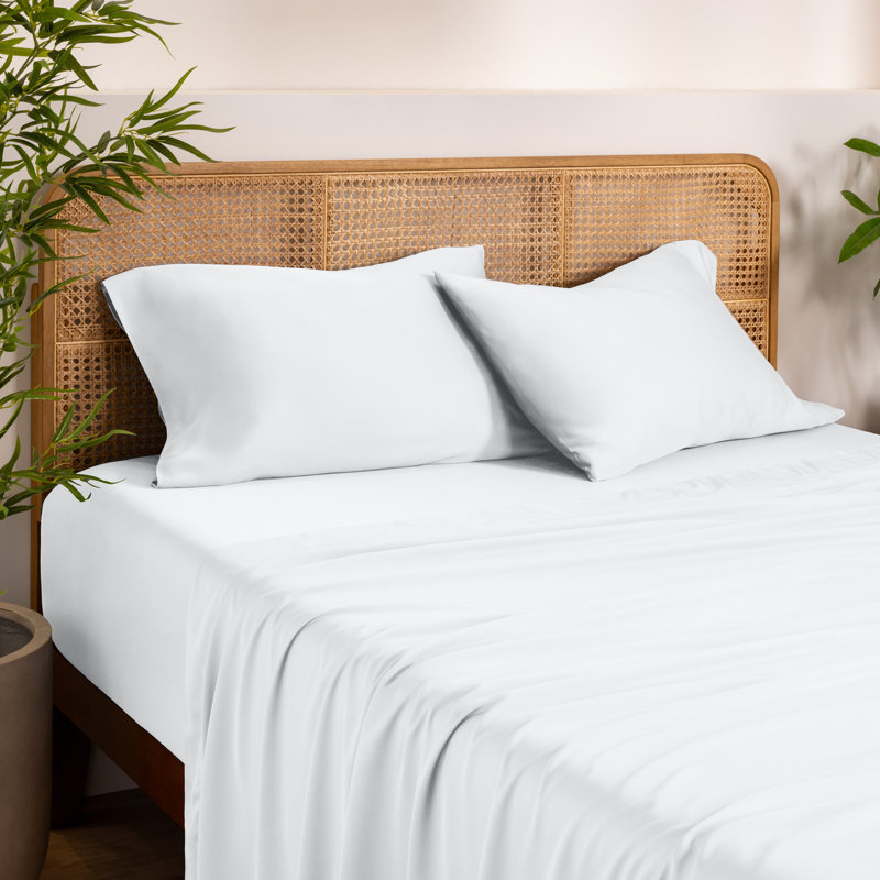 Rayon from Bamboo Pillowcase Set, Standard Pillow Case, White