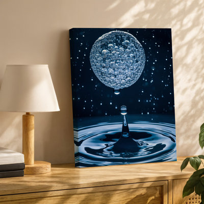 Canvas A Mesmerizing Close Up Of Suspended Water Droplets Each Perfectly Wall Art Spherical And Reflecting Light Creating A Stunning Canvas Wall Art