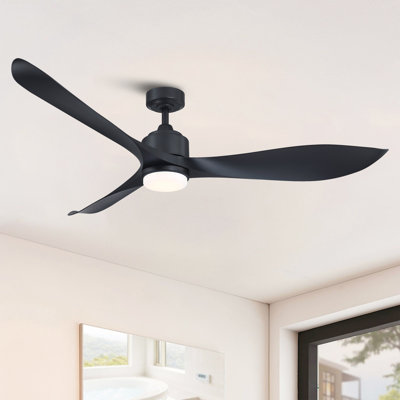 Ventilateur de plafond moderne 66 po avec lumière DEL et télécommande