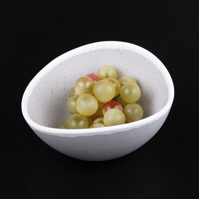 Irregular Bowl, 5 3/4" X 5" X 3 1/8" H., 14 Oz., Glacier, Grey Speckle W/ White Drip Rim