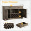 Armoire à café avec rangement et support à vin, porte-verre et 2 tiroirs, console buffet pour la salle à manger de la cuisine